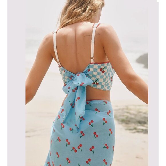 The Fiona Beaded Cami by Celandine Cherry Print  M/L - Picture 2 of 3